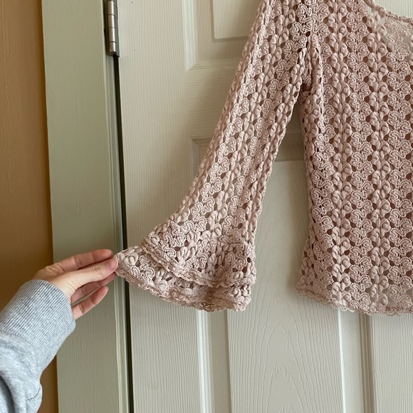 Free People Bell Sleeve Crochet Top - Picture 5 of 5
